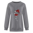 thumbnail image 3 of Gibobby Sudadera de Navidad para mujer navideño Sudadera de mujer Cuello redondo Manga larga navideño Casual Tops navideños(Gris,CH), 3 of 4