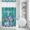 thumbnail image 2 of No Hook Shower Curtain, Hello Spring Shower Curtains for Bathroom with See Through Top Window, Pastoral Purple Bottle Floral Dark Green Wood Waterproof & Washable Bath Curtain Small Stall 36"x78", 2 of 9