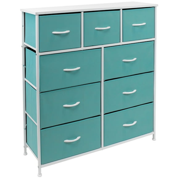 GGI International Modern Color Print 9-cubby Storage Tower Aqua