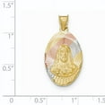 thumbnail image 2 of Beautiful 14K w/Rose and White Rhodium D/C Sagrado Corazon Oval Pendant, 2 of 2