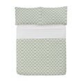 thumbnail image 1 of Green Microfiber Bedspread Set, Picnic Table Inspired Modern Geometric Pattern in Square Shapes Retro, Soft Bedding Set with Pillow Shams & Comforter, 3 Sizes, Pistachio Green White, by Ambesonne, 1 of 1