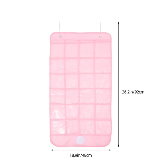 Hytrove Pink Oxford Cloth Classroom Pocket Chart Organizer for Cell Phones Calculators Storage