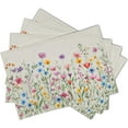 thumbnail image 2 of mubwai 4PCs Spring Floral Placemats Summer Wildflowers Place Mat 12x18 Inch Watercolor Herb Flowers Washable Heat Resistant Table Mats for Kitchen Dining Party Picnic Seasonal Decor, 2 of 8