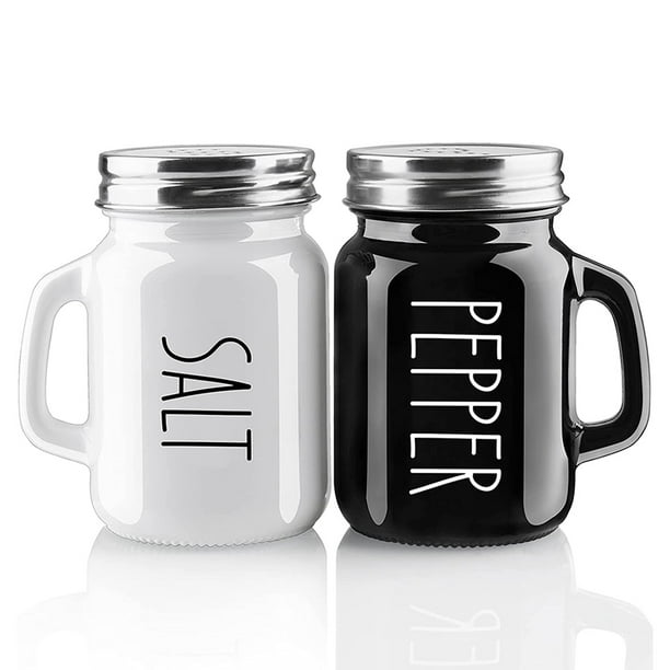 Farmhouse Salt and Pepper Shakers Set, 4 Oz Cute Salt Pepper Shaker
