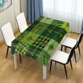 thumbnail image 7 of Coolnut St. Patrick's Day Rectangle Tablecloth Vintage Green Plaid Shamrock Clover Leaves Polyester Washable Square Table Cover for Kitchen Dinning Tabletop Decoration, 60"x90", 7 of 7