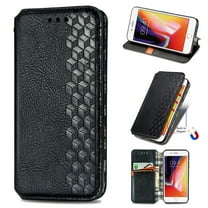 Dteck Wallet Case for iPhone SE 2020 & iPhone 7 & iPhone 8, Premium PU Leather Flip Folio Wallet Case with Card Slot Magnetic Closure Case, Black