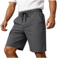 thumbnail image 3 of Yievot Cotton Linen Shorts for Men Casual Drawstring Elastic Waist Lightweight Summer Beach Shorts with Pockets, 3 of 8