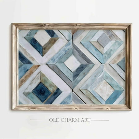 Abstract Kitchen Poster, Geometric Pattern Wall Art, Chateaucore Decor Poster, Cottage Wall Decor, Farmhouse Poster Wa447, Unframed Poster Size 8x12