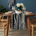 thumbnail image 2 of Sage Green Black Stripes Table Runner - 48 Inch Long, Kitchen Dining Table Runner Dresser Scarves, Grey Abstract Gradient Striped Farmhouse Decor for Coffee Tables Wedding Party Banquet, 2 of 8