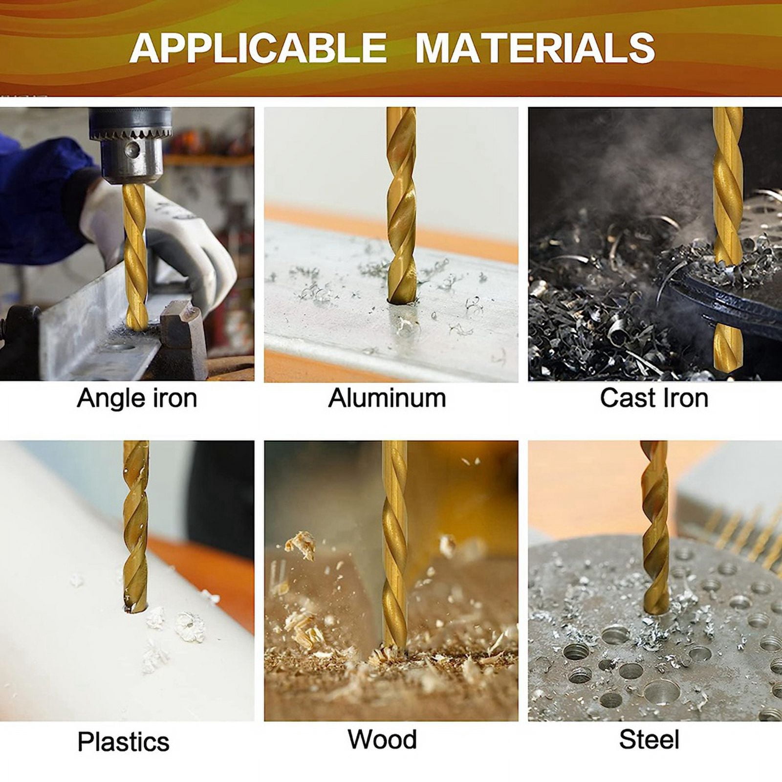 30 Pcs Titanium Impact Drill Bit Set, Hex HSS Drill Bits with Storage for Steel, Copper, Aluminum,Zinc Alloy