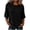 Black, variant on TGSLY Women's 3/4 Sleeve Ribbed Tops Lightweight Soft Crew Neck Trendy Blouses Loose Fit Dressy Casual Solid Color Fall Shirts L