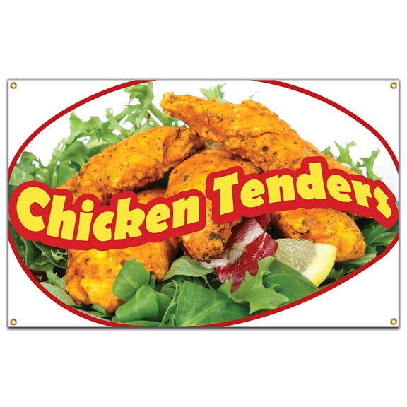SignMission B-60 Chicken Tenders 36 x 60 in. Banner Sign - Chicken Tenders