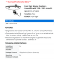 thumbnail image 2 of Front Right Window Regulator - Compatible with 1998 - 2001 Acura RL - Dorman, 2 of 2