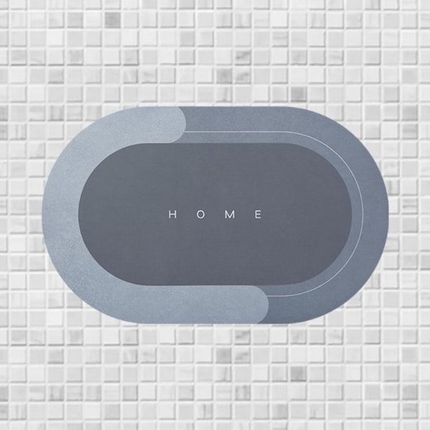 Alfombrilla de puerta Alfombrilla de baño antideslizante Alfombra de corredor Entrada Secado rápido Cocina lavable Alfombra de absorción de a Azul 40x60cm óvalo Sunnimix Portero interior