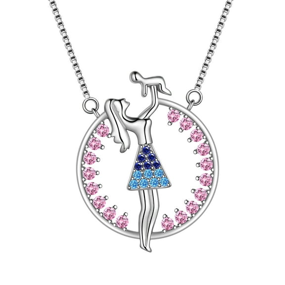 Beautlace Love Mom Necklace For Mothers,925 Sterling Silver Hearts for Mom Pendant Mother's Day Gift