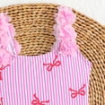 thumbnail image 4 of BOBOGOJP Girls One Piece Ruffle Strap Swimsuit Quick Dry Swimwear Beach Sport Bathing Suit for Toddler Kids 4-11 Years Pink for Size 4-5 Years, 4 of 8