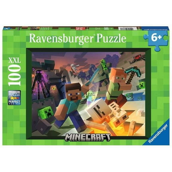 Ravensburger - Monster Minecraft - 100 Piece XXL Jigsaw Puzzle for Kids - 13333