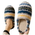 thumbnail image 4 of QQAMB Women's Indoor Non-Slip Cozy Striped Fuzzy Slippers For Cold Weather,Plush Warm House Slippers With Soft Lining, 4 of 6