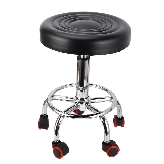 Taburete Giratorio Hidráulico Con Ruedas, Diseño De Estilo Retro Con Protector De Piso De Goma Oculto, 5 Ruedas, Asiento De Diseño Ergonómico, Para Peluqueros Y Esteticistas