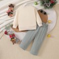thumbnail image 3 of Clothes Set for Kids Toddler Baby Boy Fall/Winter Graphic Long Sleeve Elastic Waist 6M 1T 2T 3T Everyday Outfit 2 Pcs, 3 of 4