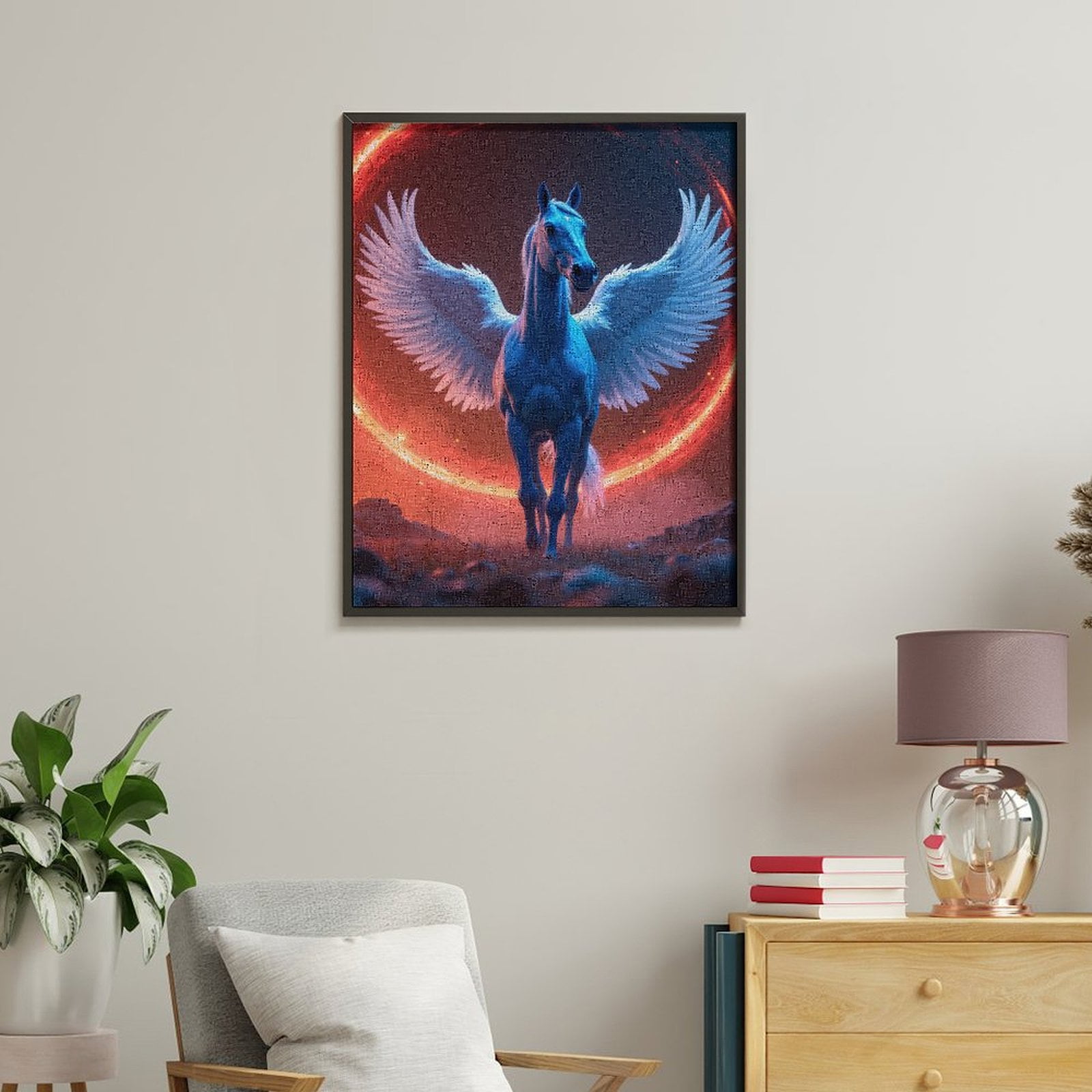 Paint By Numbers Kit for Adults Beginner - DIY Mystical Winged Horse Surreal Art Canvas Painting Kits for Adults, Frameless Paint By Number for Adults for Home Wall Decor 16x20 Inch