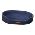 thumbnail image 3 of Cama baja del animal doméstico de los bordes delanteros, cama del perro del sofá respirable del gato del rectángulo, cama suave lavable del perrito de , azul m, 3 of 8