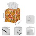 thumbnail image 3 of POLERO Decorative Car Tissue Holder, Thanksgiving Pumpkin Leaves Square Tissue Box Cover PU Leather Facial Paper Case Organizer Dispenser for Bathroom, Vanity Countertop, Night Stands, Desk, 3 of 7