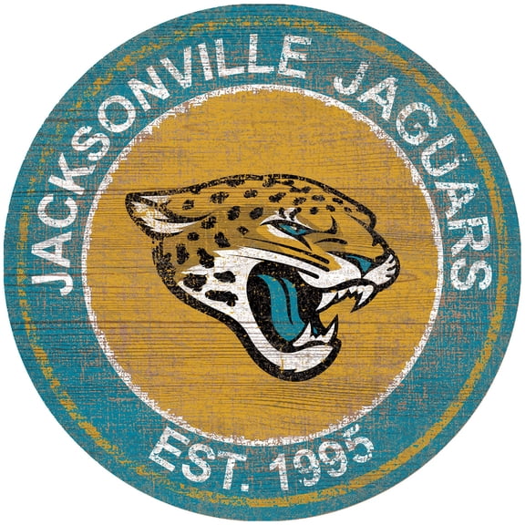 Jacksonville Jaguars 24'' Round Heritage Logo Sign