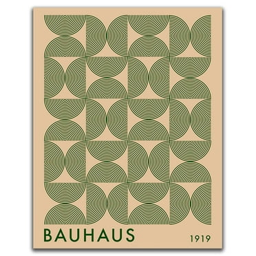 K&L Design Co: Abstract Wall Art Decor - 11x14" Art Prints Unframed - BAUHAUS - Green