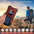 thumbnail image 3 of Prociv Emergency Radio Hand Crank Solar 5000mAh, IP65 Waterproof Dustproof Bluetooth 5.3 Portable AM/FM/NOAA Weather Alert Radio with Flashlight, Phone Charger, SOS, Headphone Jack Red, 3 of 8