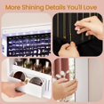 thumbnail image 4 of LEDREM Wall-Mounted Jewellery Cabinet with LED Lights and Full-Length Mirror, 42.5 Inch Jewellery Armoire Organizer with Multiple Storage, White, 4 of 7