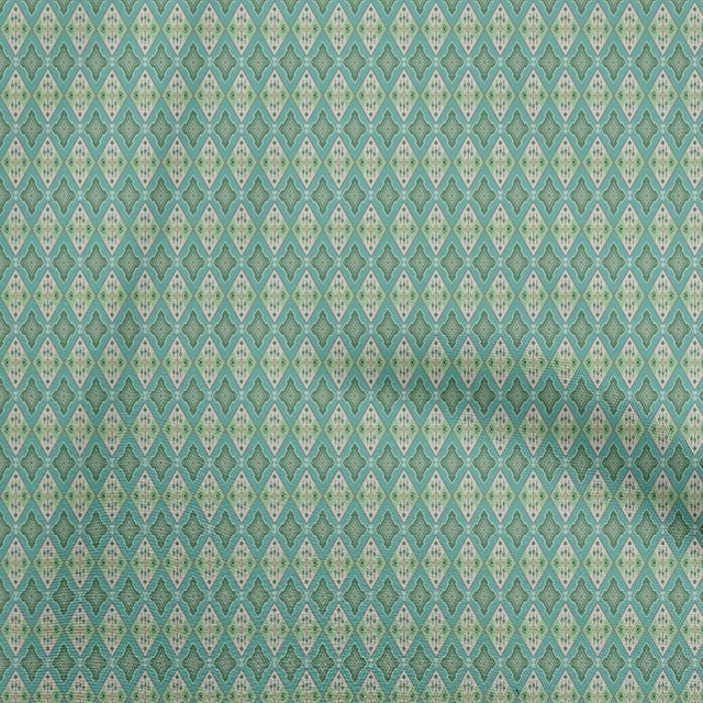 oneOone Polyester Spandex Sea Green Fabric Asian Kilim Craft Projects Decor Fabric Printed By The Yard 56 Inch Wide