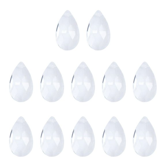 CHUANK 12 Pcs Lustre en Cristal Transparent Perles de cristal Pendentifs Prismes 28MM