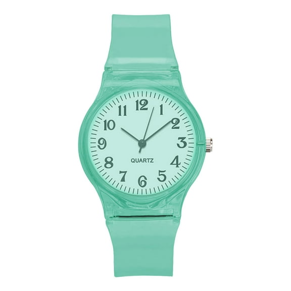 Guodhu Transparent Color PVC Strap Dial Womens Fashion Quartz Analog Watch Personalized Design Birthday Gift for Women Teen