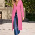 thumbnail image 4 of JUUNthy Long Cardigan for Women, Long Sleeve Slim Fit Deep V Neck Button Front Soft Knit Sweater Outerwear Purple M, 4 of 12