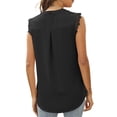 thumbnail image 4 of Qiylii Women Summer Tank Tops Blouse, Sleeveless Plain/Flower/Leaves V-Neck Lace Shirts, Ladies Loose Casual Vest, 4 of 6