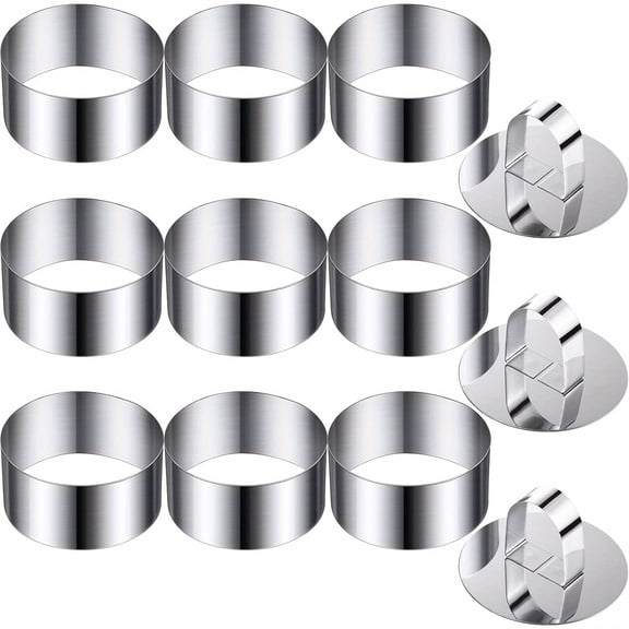 36 Pack 3.15 Inch Stainless Steel Round Cake Rings with Pushers – Mousse Mold for Dessert Making