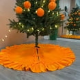 thumbnail image 4 of 48 Inches Velvet Christmas Tree Skirt, Ruffled Velvet Christmas Tree Skirt,Xmas Tree Skirt for Party Rustic Vintage Christmas Tree Decorations (Orange ,122CM), 4 of 11