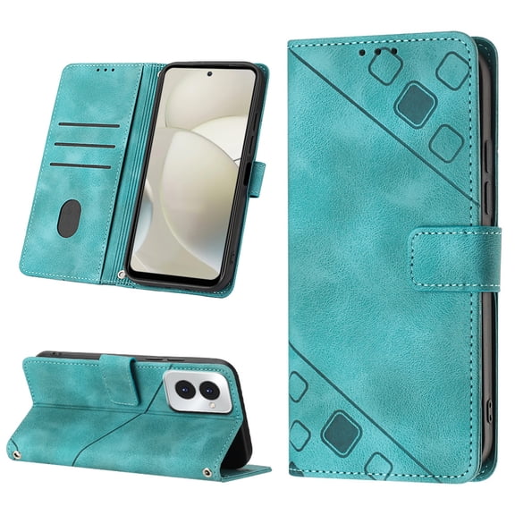 Nalacover Crossbody Wallet Case for Motorola G Stylus 5G 2025 with Shoulder Strap Lanyard, Skin-Friendly PU Leather Flip Kickstand Cover with Card Holder Magnetic Clasp Shockproof Case, Green