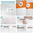 thumbnail image 4 of No Hook Shower Curtain, Burnt Orange Black Ombre Shower Curtains for Bathroom with See Through Top Window, Modern Abstract Striped Gradient Waterproof & Washable Bath Curtain Extra Long 72"x84", 4 of 9