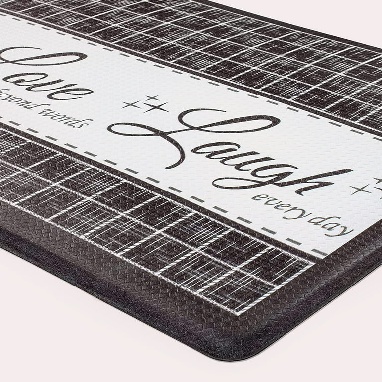 Powersellerusa Embossed Kitchen Mats Cushioned Anti Fatigue, Non-Slip Leather-Like Kitchen Floor Mat, Eco-Friendly PVC Foam, Waterproof Anti-Fatigue Mat for Kitchen