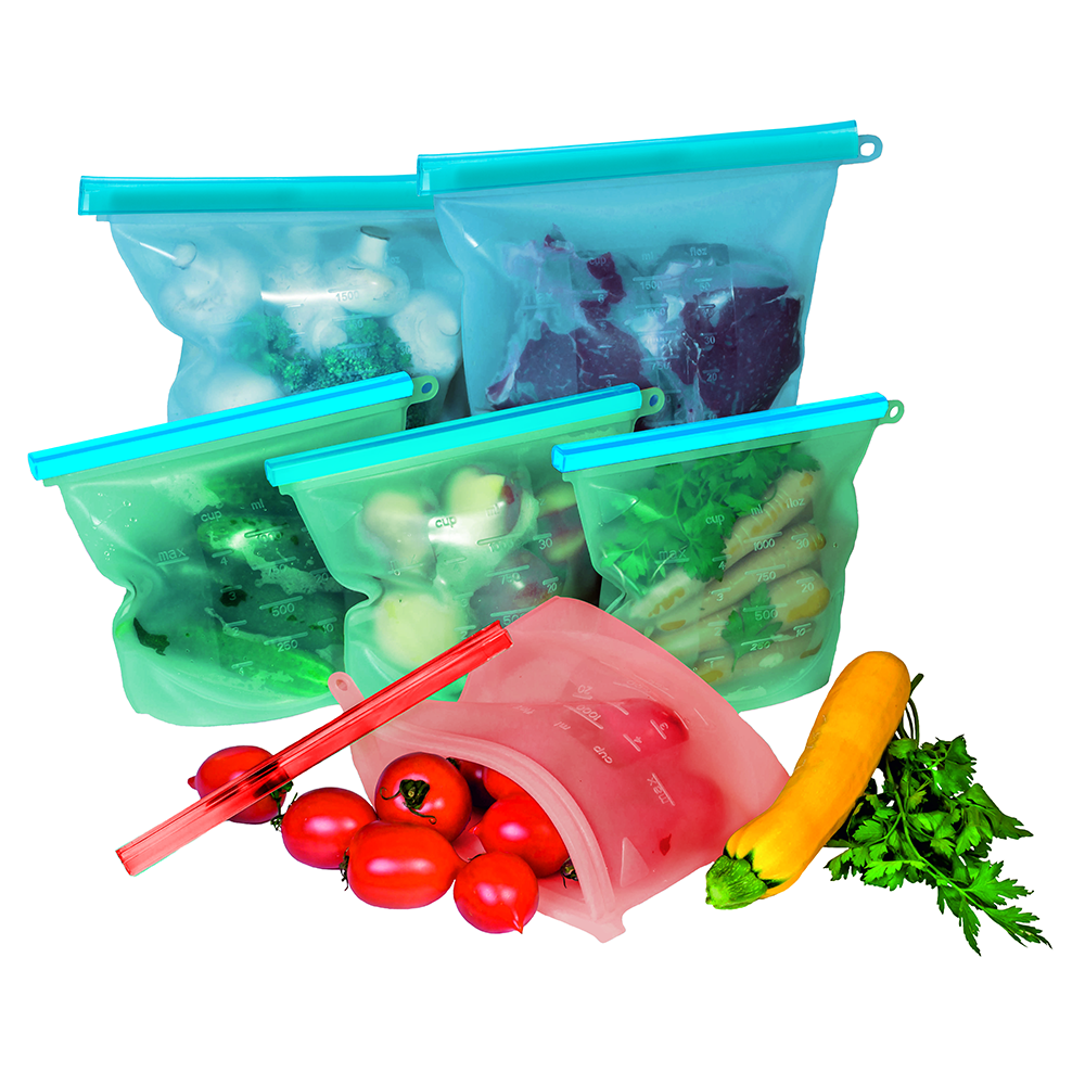 Biebies Reusable Food Grade Silicone Storage Bags, Set of 6