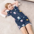 thumbnail image 6 of Silky Satin Kids' Pajama Set Breathable & Smooth Unisex Button-Down Pajamas Cats in Space Suits, 6 of 8