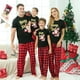thumbnail image 1 of Merry Xmas Letter Print Family Pajamas Set Short Sleeve T-Shirt+Long Pants 2 Pieces Home Suit Mom Dad Kids Matching Outfits Pjs, 1 of 4