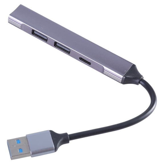 4 Ports Aluminum Alloy USB Hub with 2USB2.0 1USB3.0 TypeC Adapter Supports Type C and USB Devices