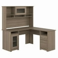 thumbnail image 1 of Bush Furniture Cabot 60W L Shaped Computer Desk with Hutch in Ash Gray, 1 of 5