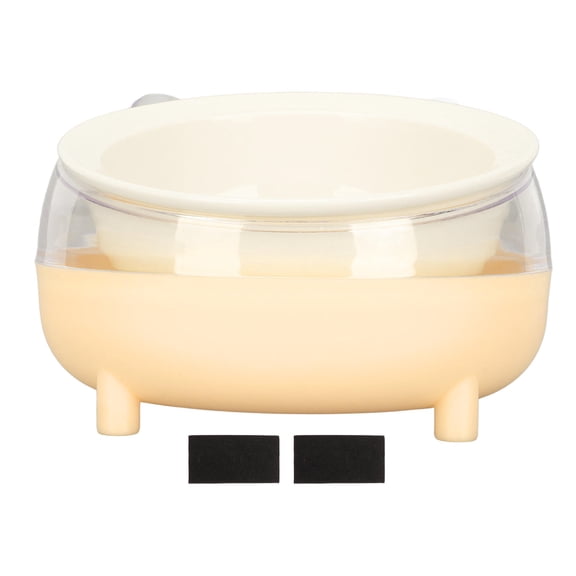 BOKYAN Ceramic Cat Bowl with Tilted Stand – Dishwasher & Microwave Safe, Non‑Slip, Anti‑Vomiting Design, Yellow