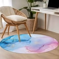 thumbnail image 4 of Round Rugs 3Ft, Blue Pink Ombre Round Area Rug Washable Indoor Throw Carpet, Abstract Modern Aesthetics Marble Small Non Slip Circle Rug for Bedroom Living Room Home Decor Aesthetic, 4 of 8
