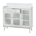 thumbnail image 5 of TMS Conlee 47" Vintage Buffet with Three Glass Doors, Two Drawers, and Three Adjustable Shelves, White, 5 of 7