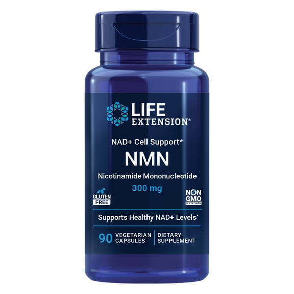 Life Extension NAD  Cell Support NMN, Healthy Aging, Energy Support, nicotinamide mononucleotide, NAD , 300 mg, Gluten Free, Non-GMO, Vegetarian, 90 Capsules